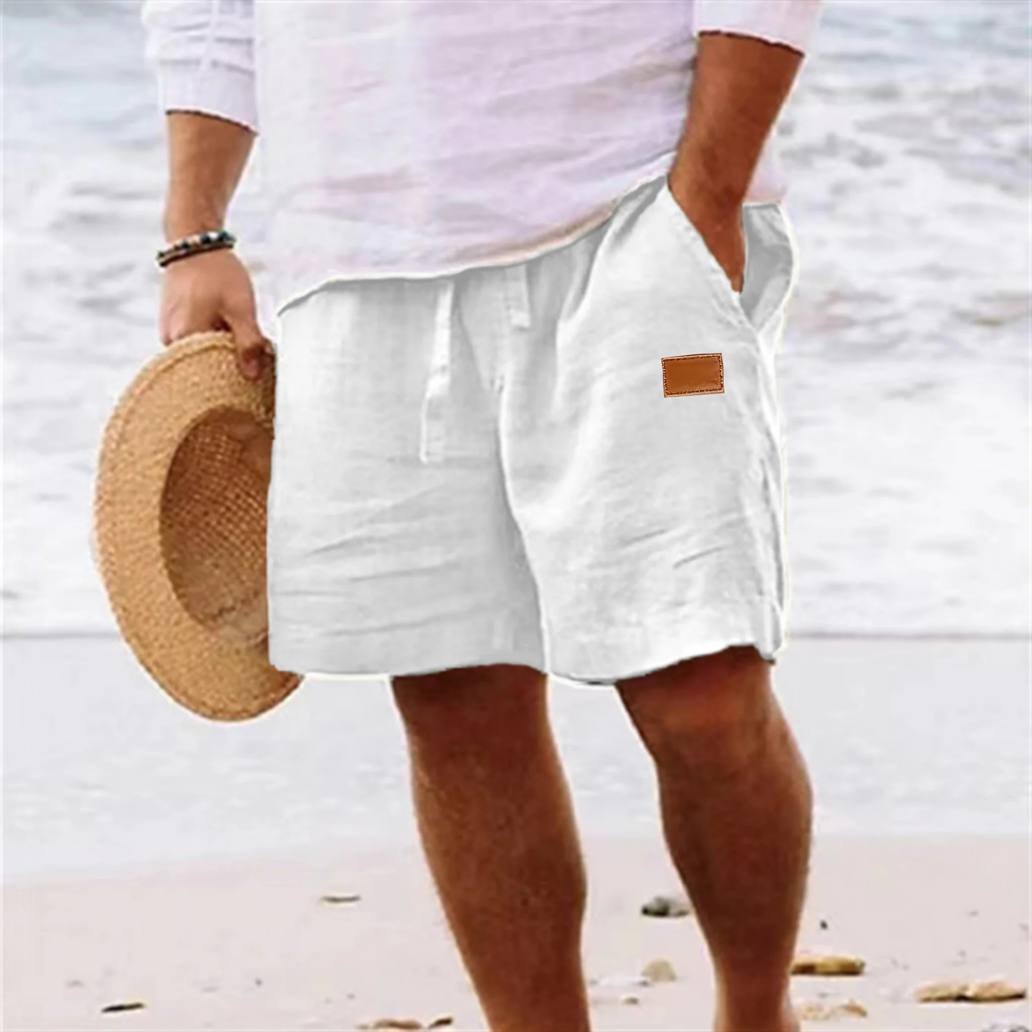 Sommer Neue Herren-Shorts Leichte Atmungsaktive Lässige Kurze Hosen Baumwolle Leinen Einfacher Stil Tägliche Jogginghosen Kurze Hosen