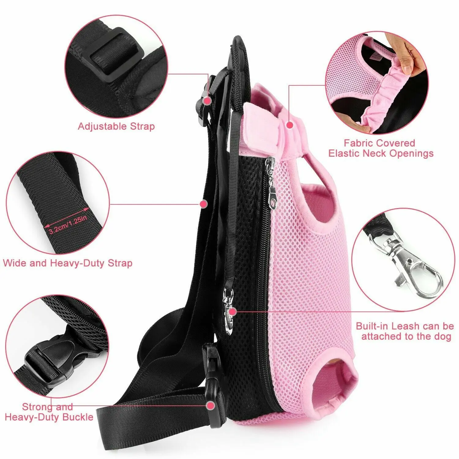 Pet Backpack Mesh Pet Backpack Carrier for Small Dogs Cat Travel Transport Chat Pet Conveyors Breathable Shoulders Bag Carrying Front Bag