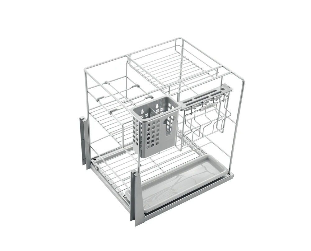 NUOMI Geek Series 400 450mm Kitchen Drawer Sliding Basket Cabinet Organizers Pull Out Pantry Unit Wire Seasoning Basket Drawers