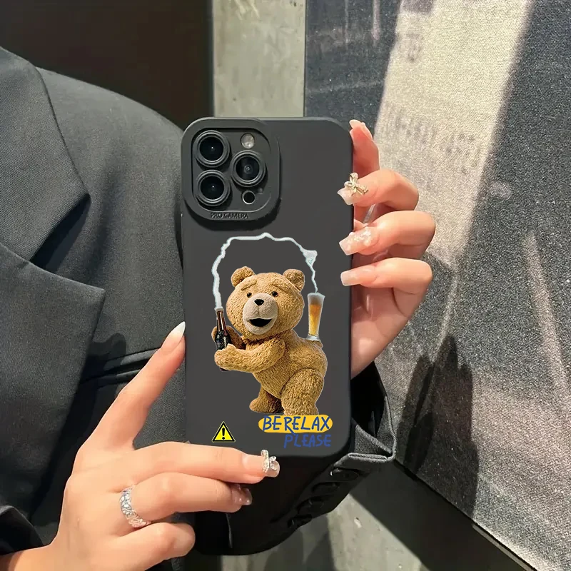Charming Teddy Bear Couple Cartoon Soft Silicone Phone Case