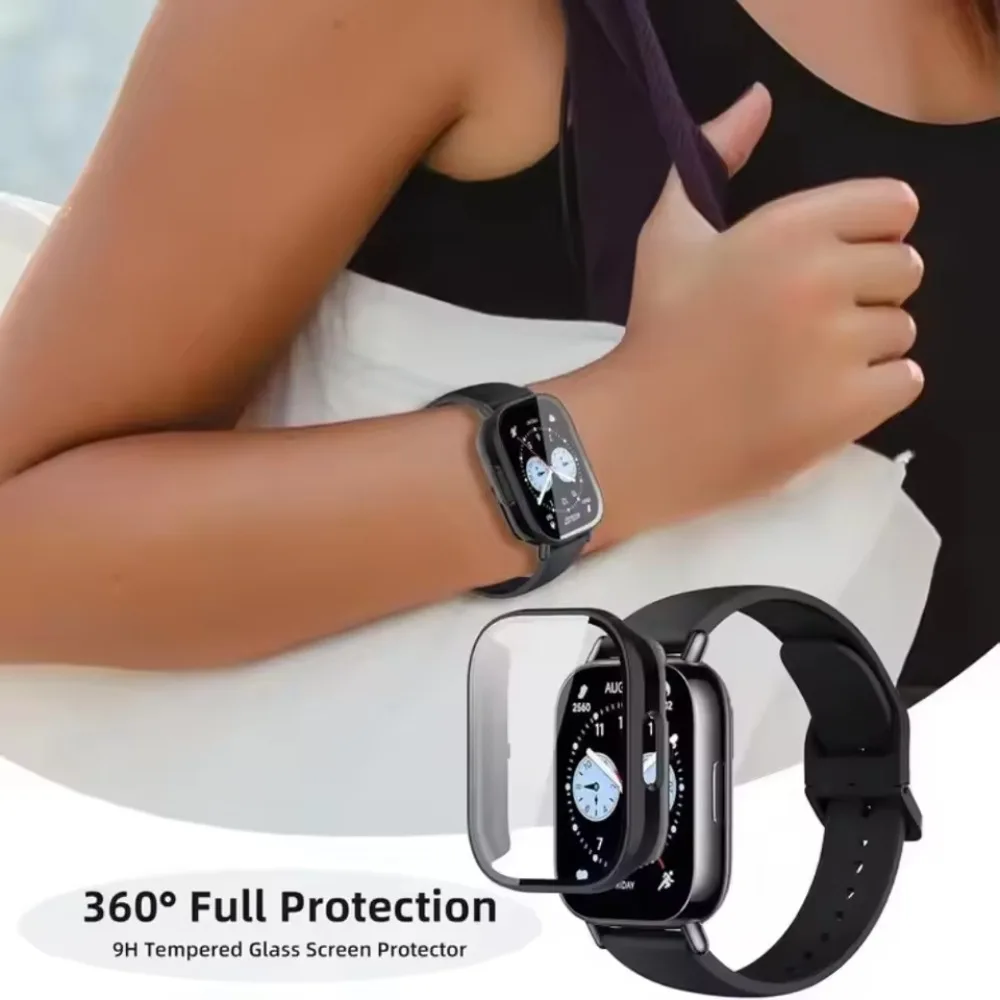 Magnetic Silicone Watch Strap with Protective PC Case & Glass Screen