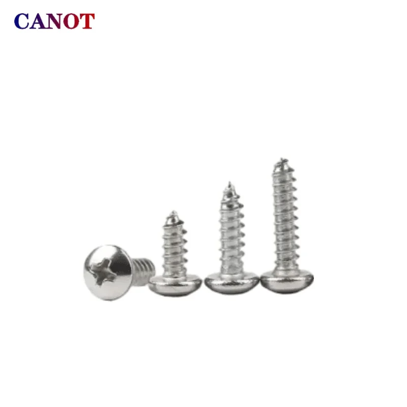 M1.4 M1.7 M2 M2.2 M2.6 M3 M3.5 M4 M5 M6 Small 304 Stainless Steel Cross Phillips Pan Round Head Self Tapping Screw