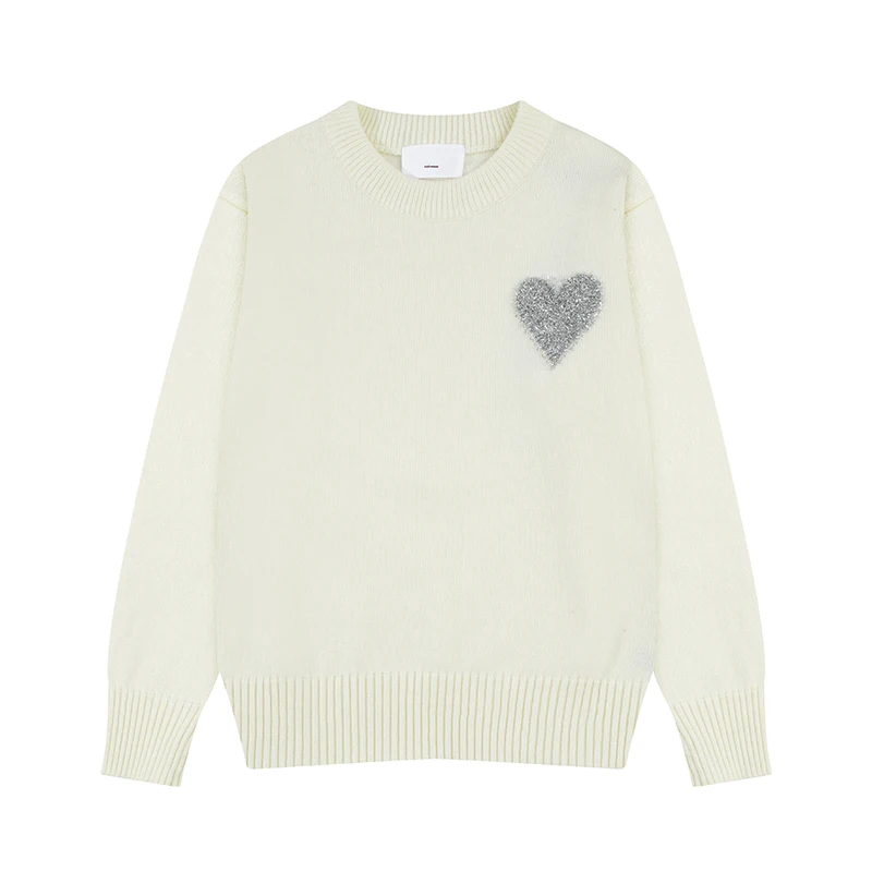 

Women's Soft Pullover Winter Knitted Vintage Top Heart Shaped Pattern Designer Pullover Basic Y2k Men's Clothes Tops Streetwear