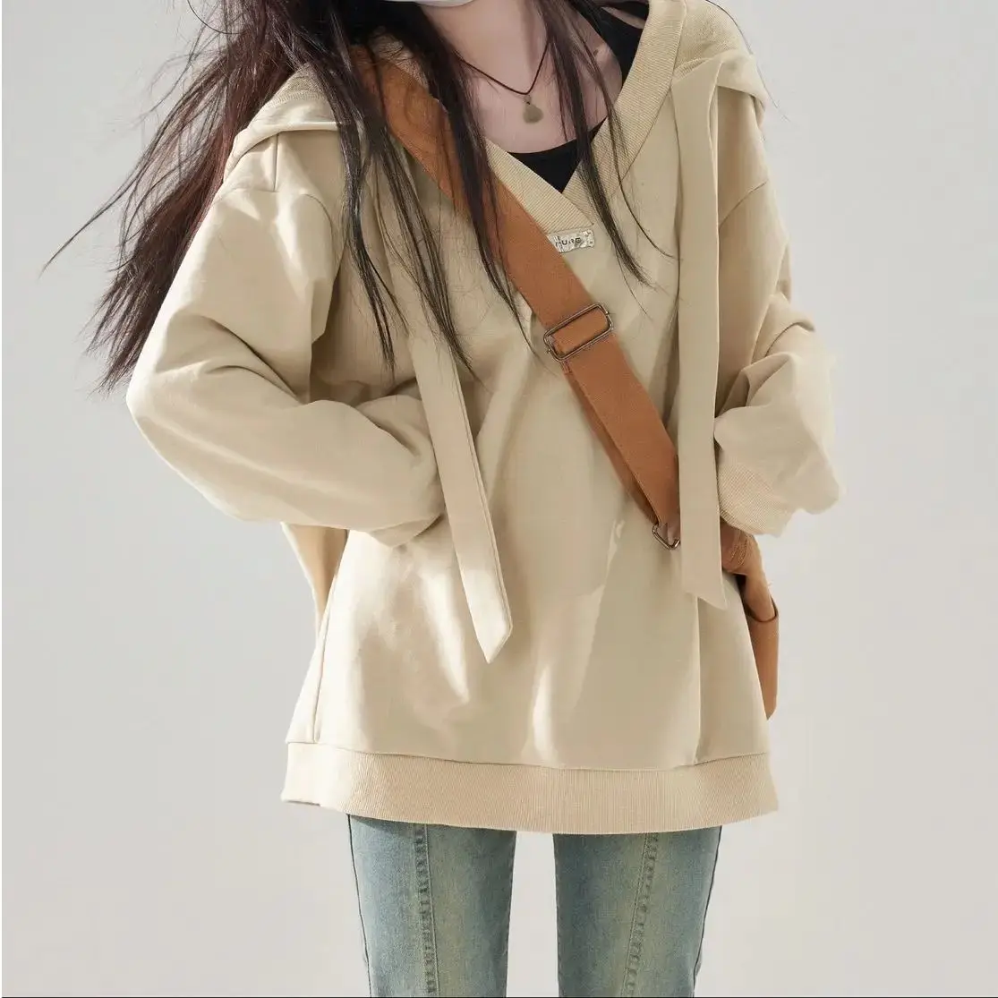 Korea Women'S Hoodies Pullover Hood Popular Autumn Winter Spring Autumn Top New Style Minority