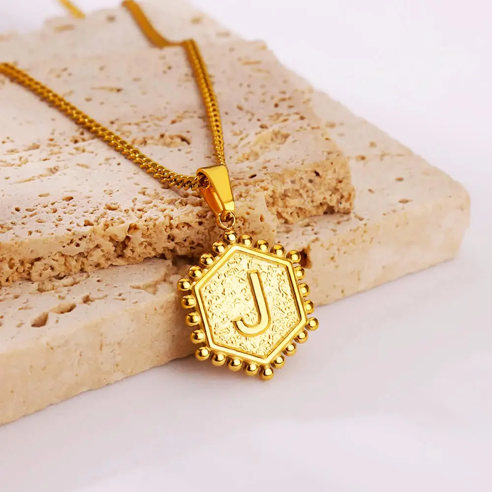 Initial Stainless Steel A-Z Letter Necklaces For Women
