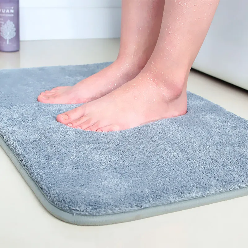 Inyahome Microfiber Bathroom Rugs Shaggy Soft Absorbent Bath Rugs Non