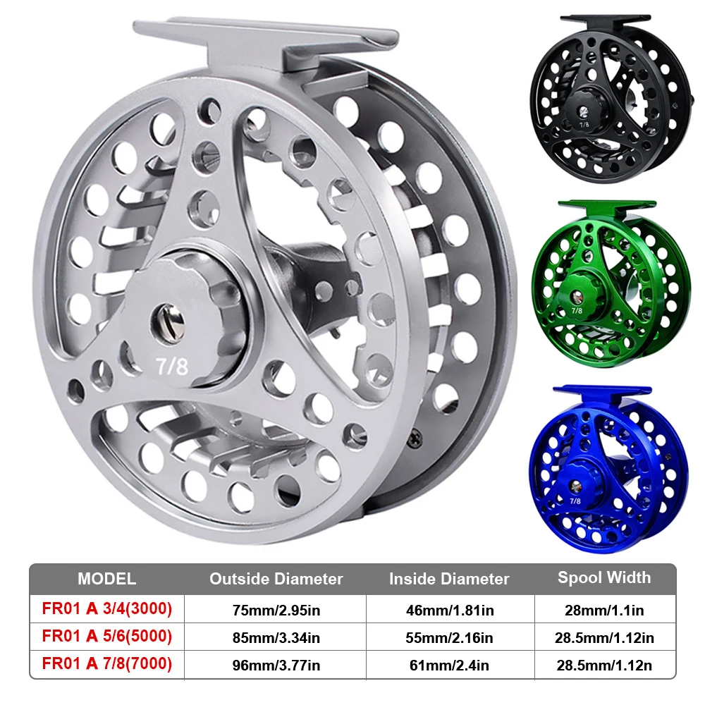 Fly Fishing Reel 2+1BB CNC Spool 3/4 5/6 7/8 WT Aluminum Alloy Fly Reel  With Left Right Interchangeable for Freshwater Fishing