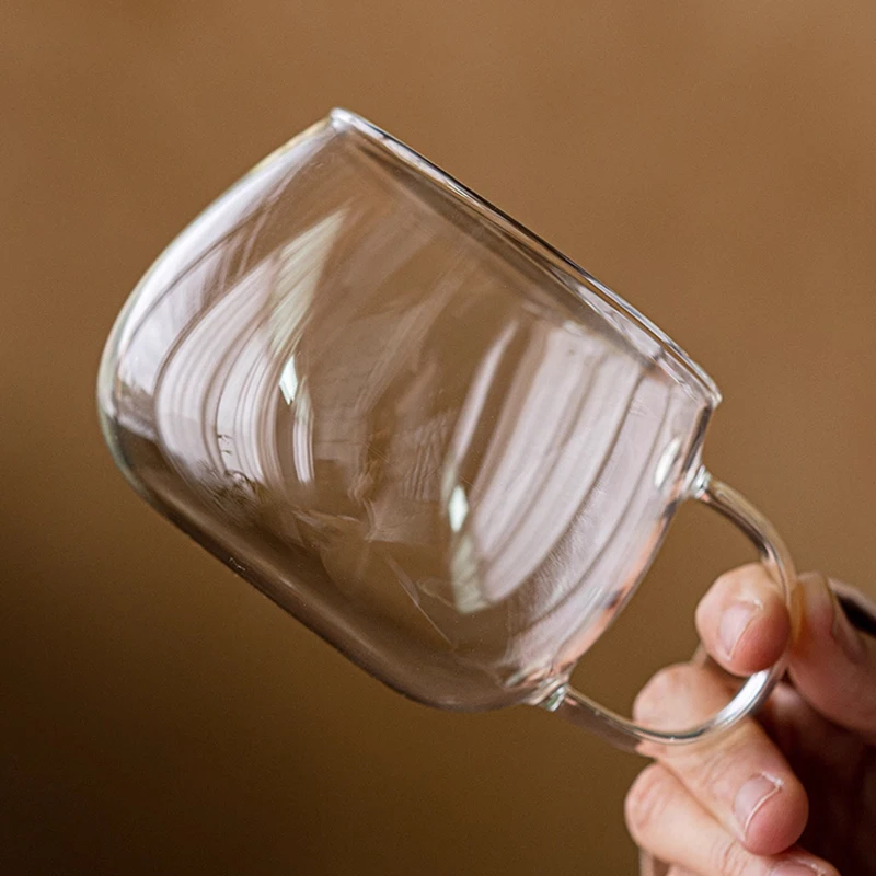 Creative Ceramic Hand Drawn Handwritten Text Cup, Household Office Items Porcelain Filtered Tea Water Separation, Glass Mug, 1Pc