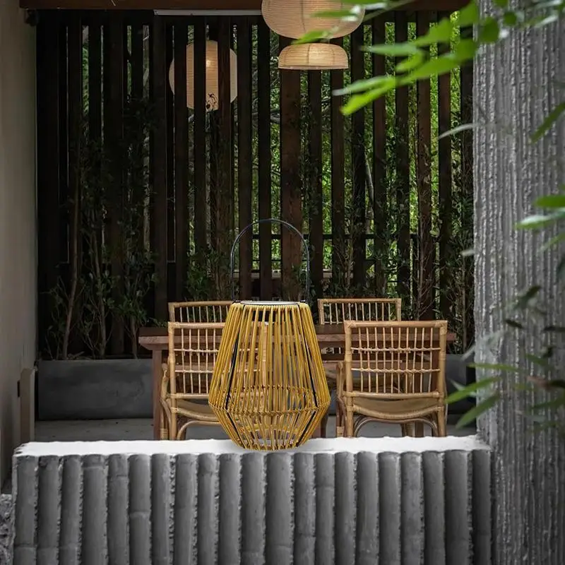 

Solar Lantern Light Rattan Solar Powered Outdoor Decorative Lights Portable Decorative Lights Garden Lanterns For Patio Yard
