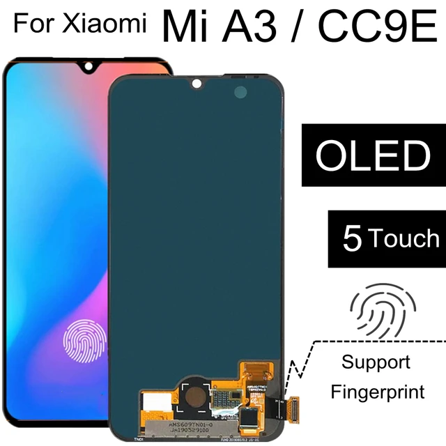 LCD-skärm och digitizer Fullständig montering för Xiaomi Mi CC9E / MI A3  (svart)