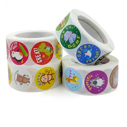 Étiquettes autocollantes en forme d'animaux, 500 pièces, Stickers de décoration en jouet pour enfants, dessin animé, accessoires de papeterie pour enfants, fournitures scolaires, DIY bricolage 