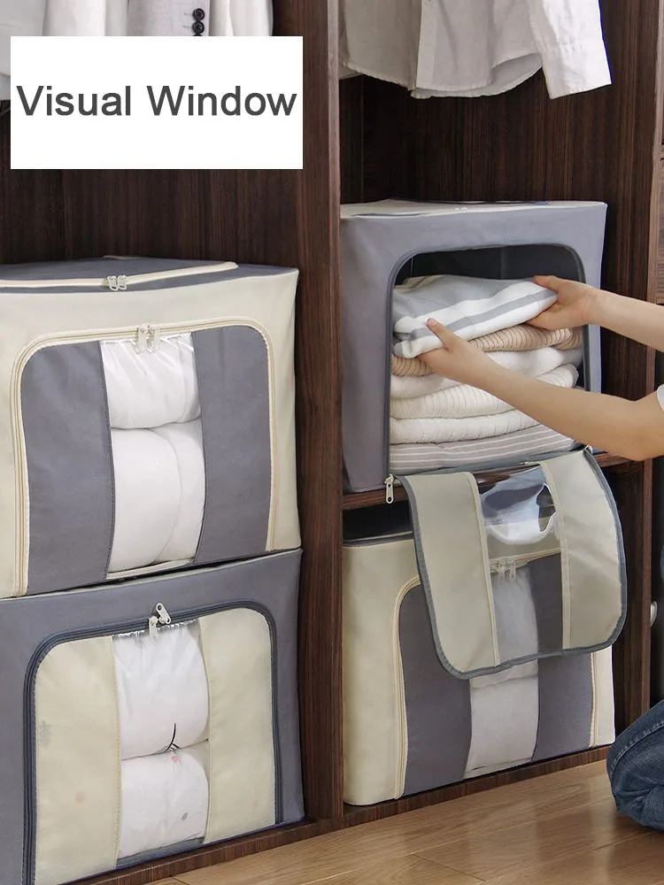 

vanzlife Home laundry storage box large creative non-woven quilts storage bag toy box clothing organising boxes