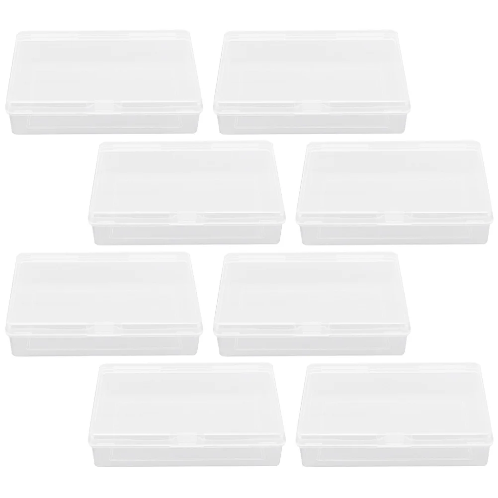 

8 Pcs Storage Box Poker Cards Case Plastic Beads Cases Tally Ho Playing Boxes Container Empty