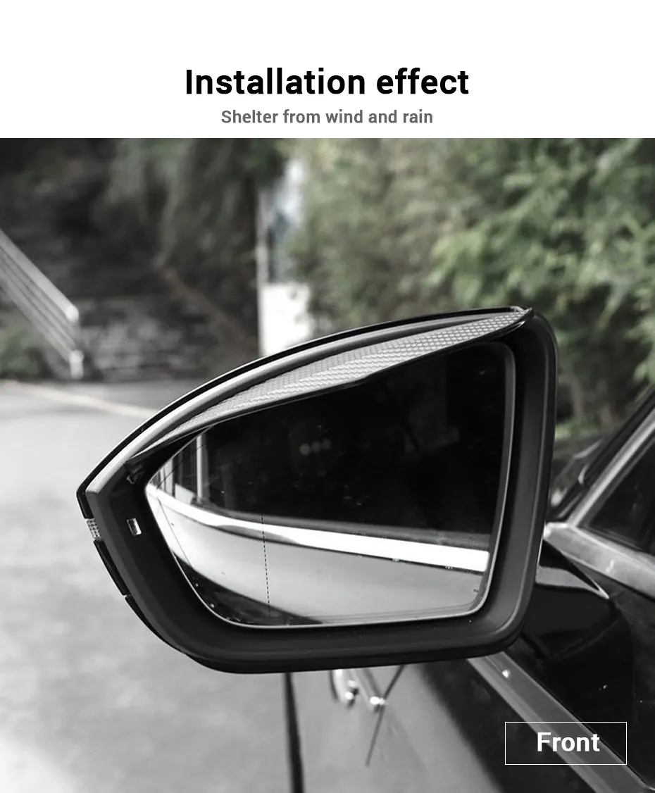 SEAMETAL 2 stücke Universal Auto Rückspiegel Regen Augenbraue Carbon Faser Auto Rückansicht Regendicht Klingen Aufkleber für Auto Zubehör – Detail 3