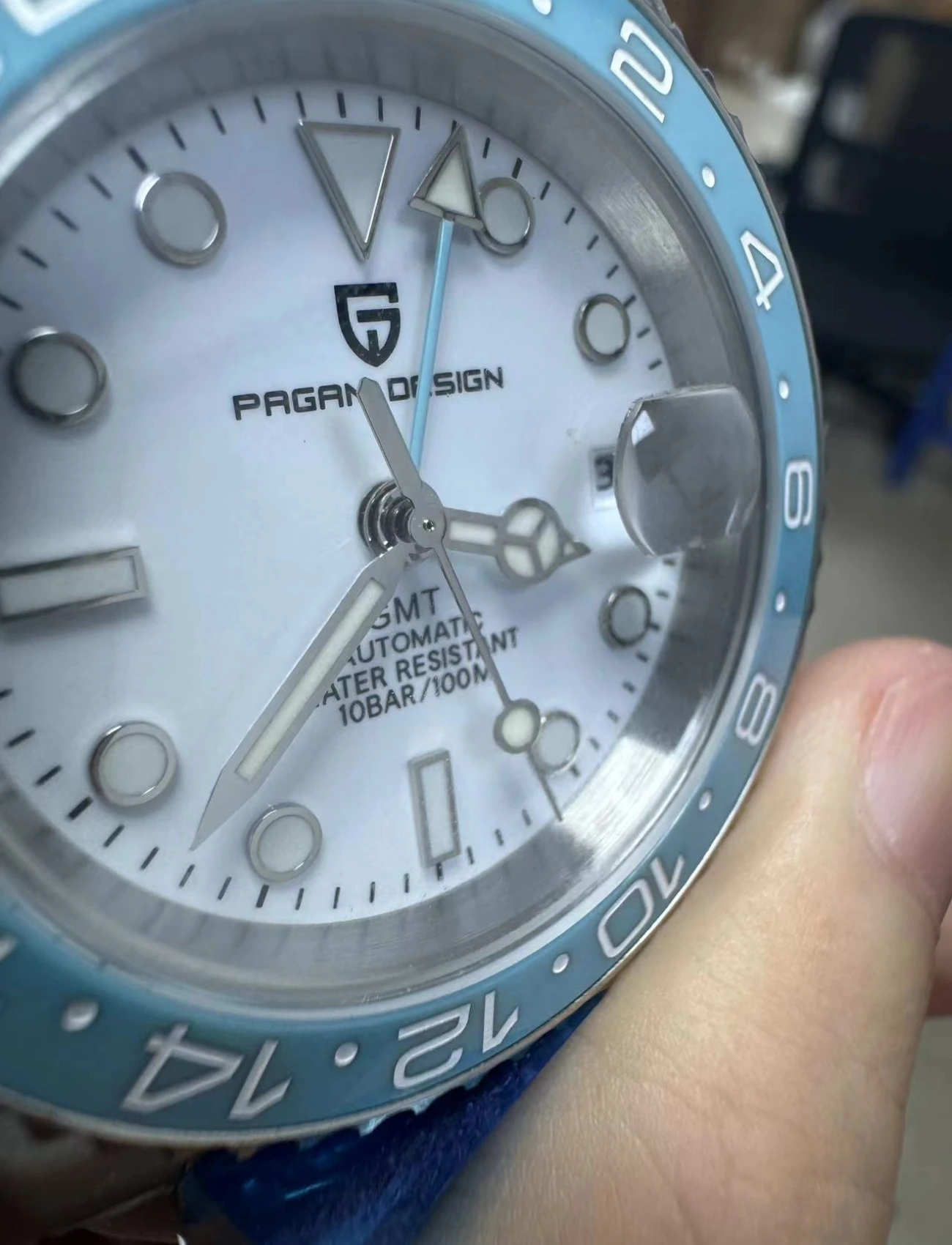 PAGANI DESIGN 2024 New 40MM GMT Watch Milk White Dial Top Brand Luxury Men Watch Ceramic Night Light Automatic Mechanical Watch 5