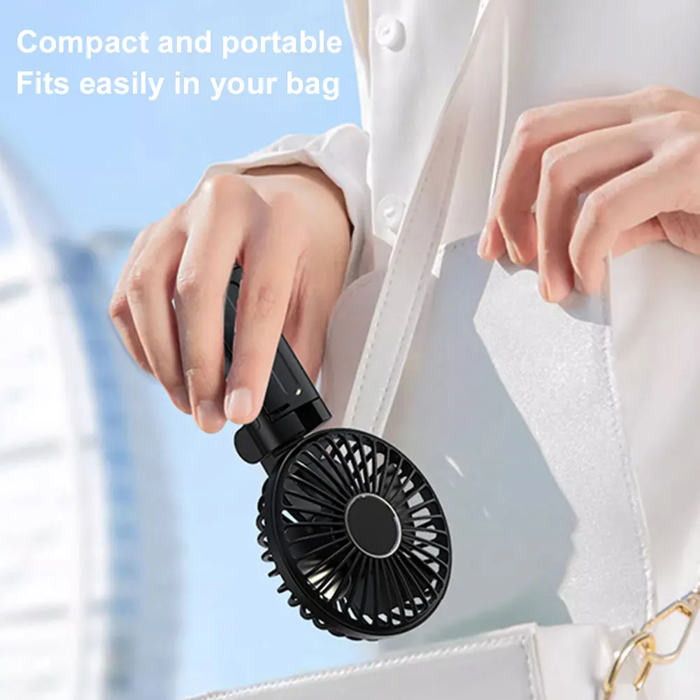 Umbrella Clip Fan 3-Speed Adjustment Portable Handheld Fan Rechargeable Summer Cooling for Outdoor Umbrella