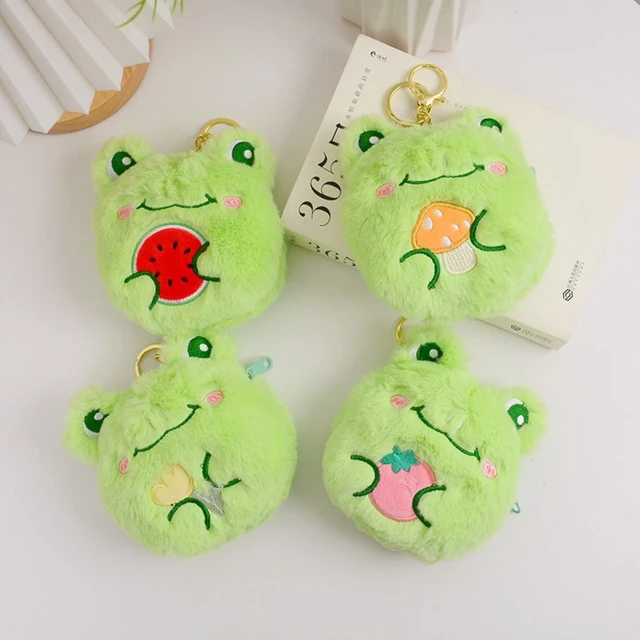 Cartoon Frog Plush Toy Pendant Cute Coin Purses Small Wallet Small Item  Storage Bag Bluetooth Earphone Bag With Key Buckle - AliExpress