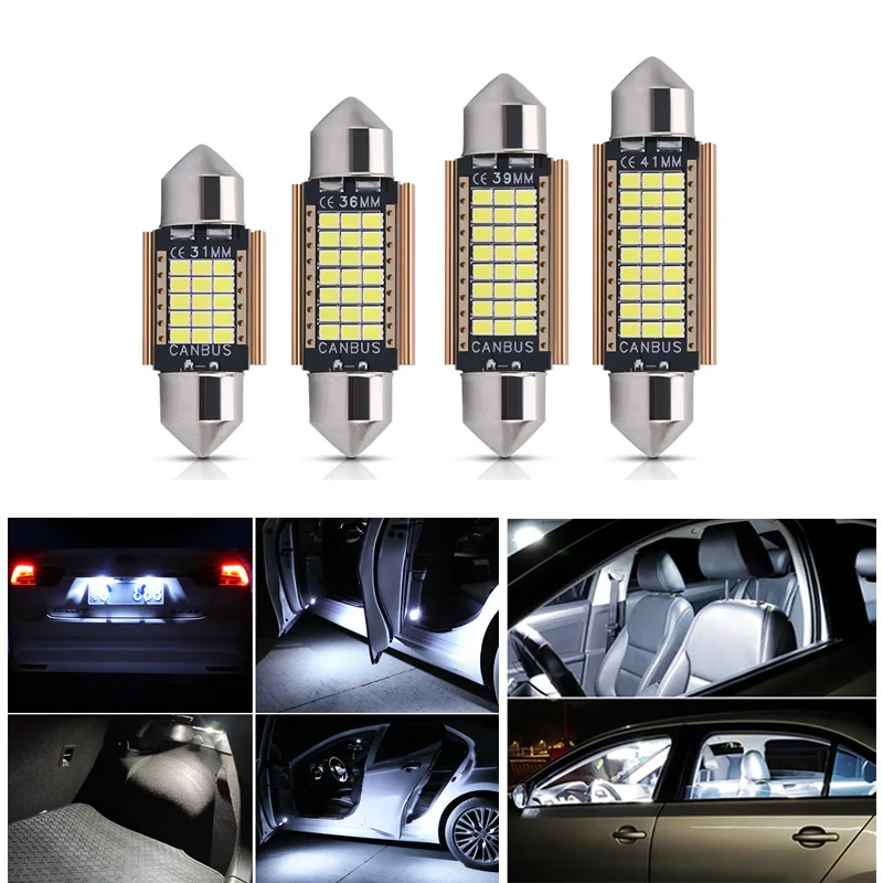 

2/10pcs C10W C5W LED Canbus Festoon 31mm 36mm 39mm 41/42mm For Car Bulb Interior Reading Light License Plate Lamp White No Error