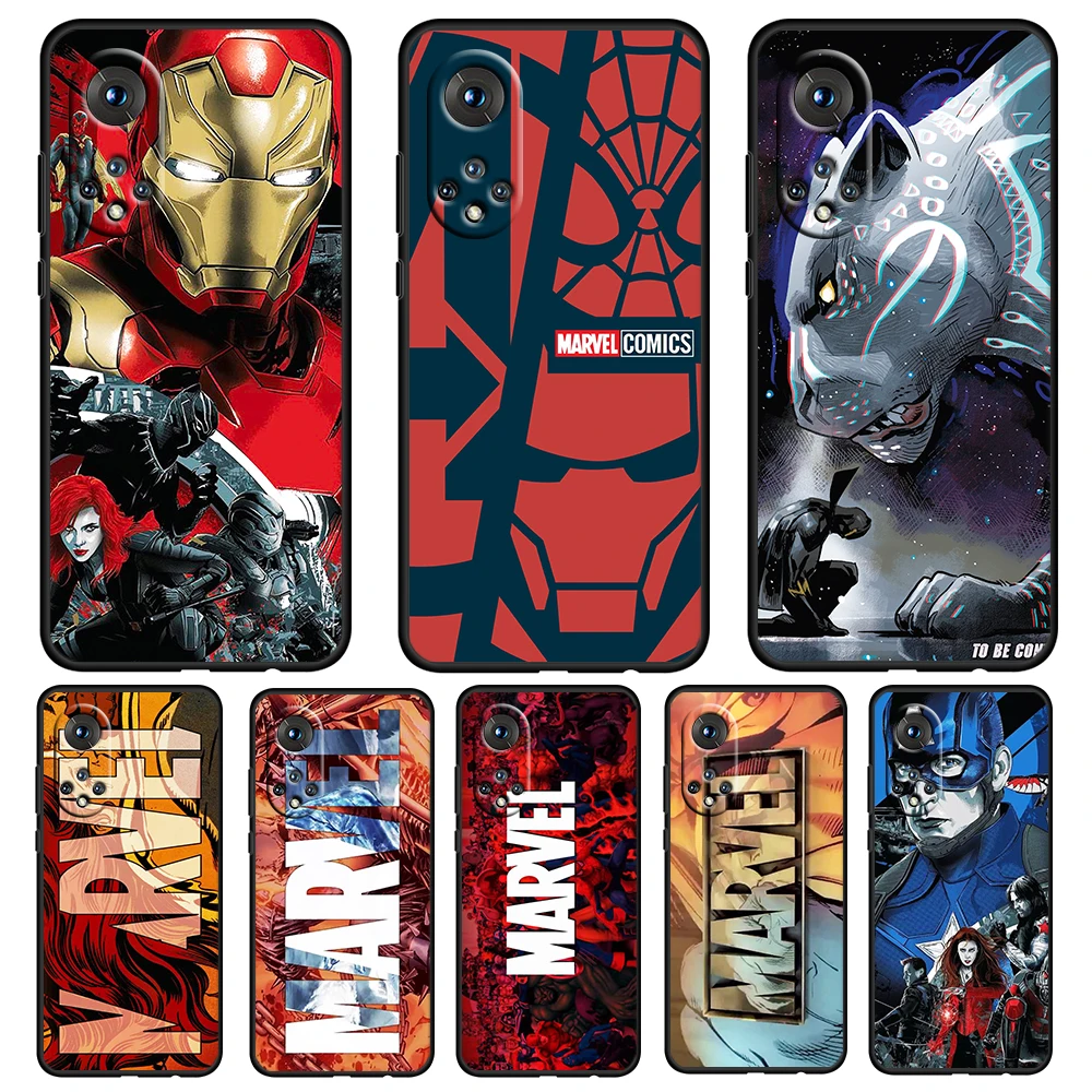 

Hero Cartoon Marvel Avengers Case For Honor 70 60 50 20 SE Pro 10X 10i 10 9X 9A 8X 8A Lite Silicone Soft TPU Black Phone Cover