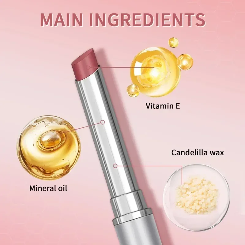 Lápiz labial con vitamina E color miel rosa, nutritivo, hidratante y voluminizador, suavizante, realza el color natural de los labios y cuida tu maquillaje labial._voghion.com
