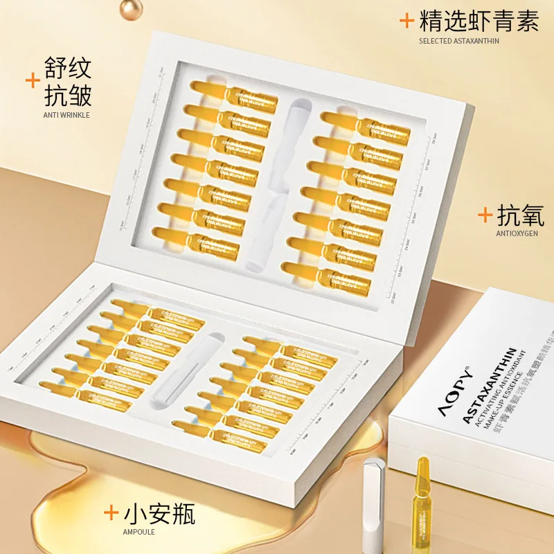 28 Pieces Astaxanthin face Essence Set Hydrating Ampoule Essence Base Solution Second Throwing Essence Solution Kit 3