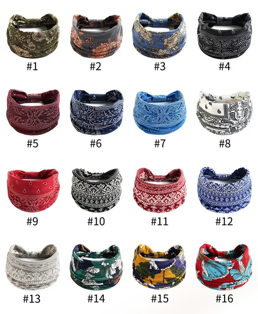Boho Flower Print Headbands Gifts for women