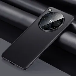 ELVEV Ultra-Thin PU Leather & Silicone Protective Back Cover with Metal Lens Guard for OPPO Find X8 (Black)