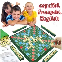 Original Scrabble Board Game Spanish Words Family Toys English Spelling Learn Interaction Enlightenment Letter Blocks Game Board 1
