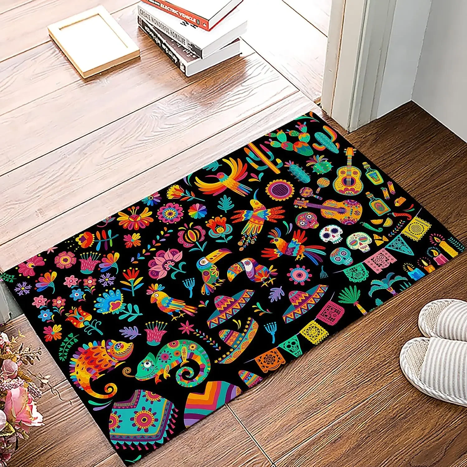 Mexican Day of The Dead Entrance Doormat Decor Kitchen Hallway Balcony Runners Rug Living Room Carpet Bedroom Non-slip Floor Mat 6