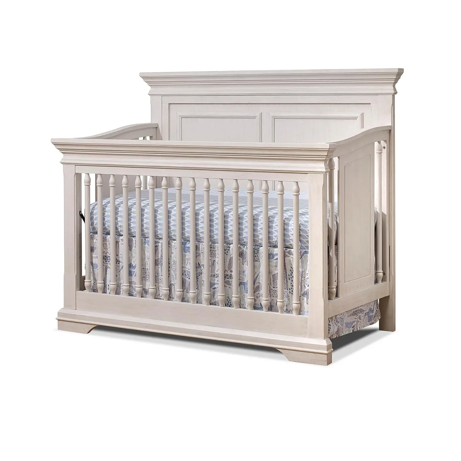 

Portofino Crib,Classic 4-In-1 Convertible Crib,Brushed Ivory Crib Made of Wood,Non-Toxic Finish, Wooden Baby Bed