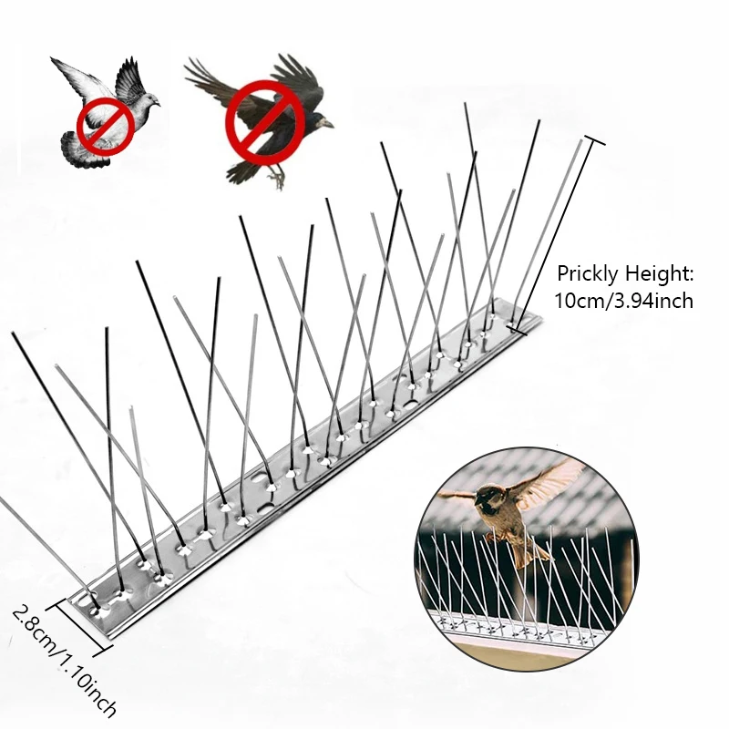Bird repellent stainless steel pigeon spikes balcony anti bird repellent thorn nail kit pest control 33cm 50cm