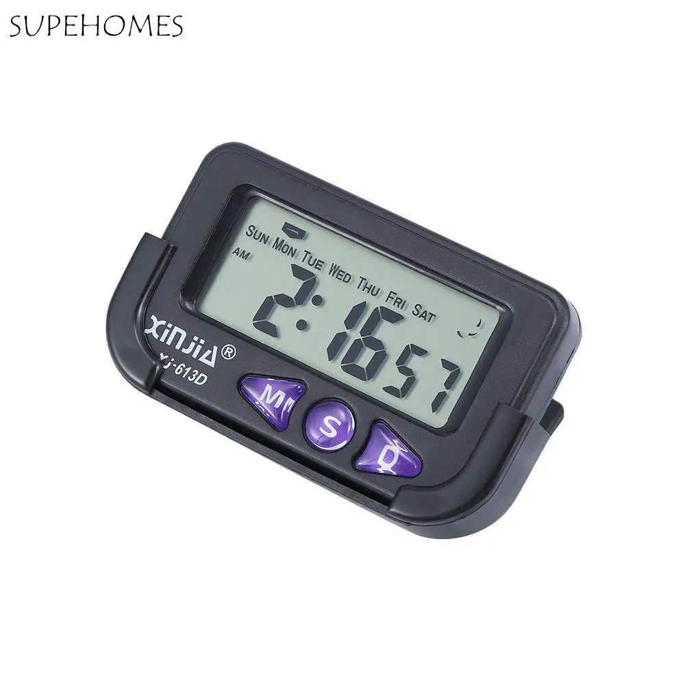 

Portable Car Date Pocket Sized Time Black Alarm Clock Automotive Stopwatch Digital Electronic