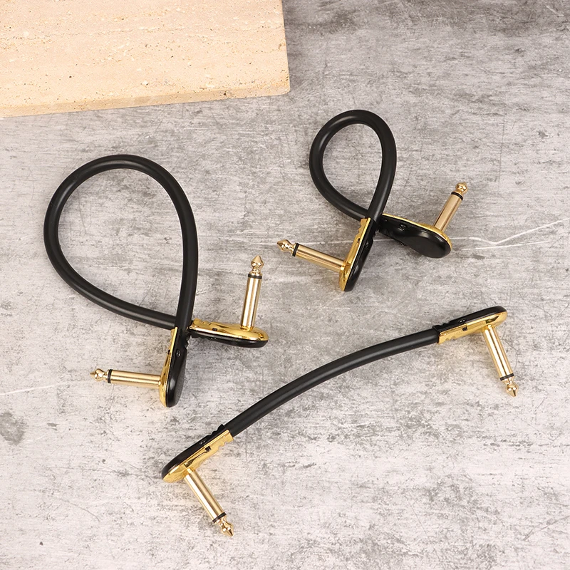 Anti-Noise-Gitarren-Patchkabel 1/4/30cm "rechtwinklige sauerstoff freie Audio leitung für Gitarreneffekt-Pedal instrumente Klinkenst ecker – Detail 2