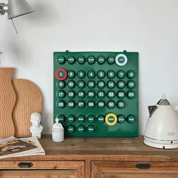 Calendario Perpetuo Nordico Creativo Retrò, Ornamento da Scrivania per il Controllo dell'Autodisciplina, Calendario Manuale ad Anelli Stile Antico