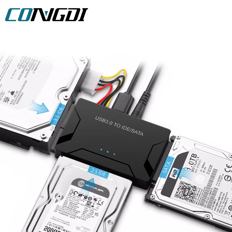Cavo Adattatore USB 3.0 SATA Da 2,5 Pollici A 22 Pin Per HDD/SSD – Lunghezza 20 Cm, Con LED