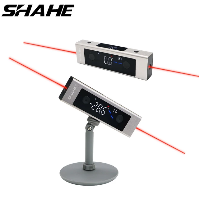 SHAHE 2 In 1 Laser Level Digital Inclinometer Laser Protractor Angle Ruler Type-C Rechargeable Laser Measurement Tool 1