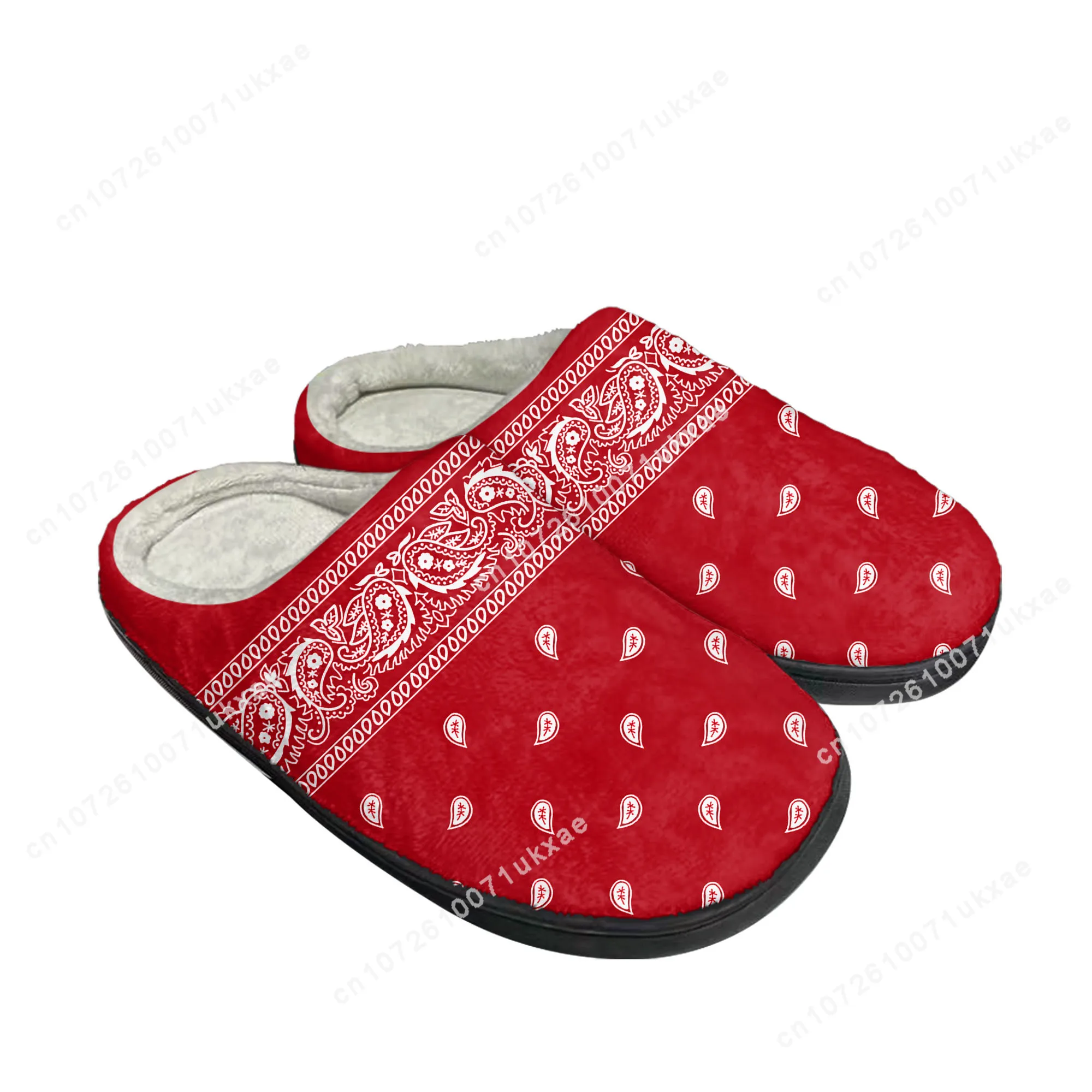 

Bandana Paisley Home Cotton Slippers Mens Womens Plush Bedroom Casual Keep Warm Shoes Thermal Indoor Slipper Customized DIY Shoe