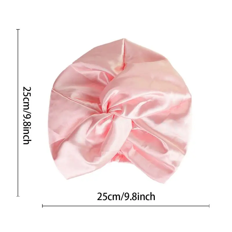 Satin-Seiden-Schlafhaubenkappen für Frauen, seidige Kopfbedeckung, doppellagig, geknotete Stirnbandkappen, Chemo-Krebs-Pflege-Kopfbedeckung – Detail 12