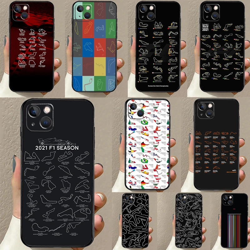 Custodia F1 Race Tracks Per Iphone 15 14 13 Pro Max 12 Pro Max Mini 11 Pro Max Xs X Xr 8 7 Plus Se 2020 Cover Shell
