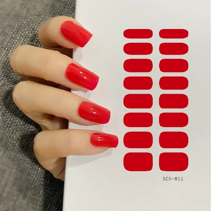 Heallor 53 Colors Nail Polish Stickers Pure Color Strips Waterproof Adhesive Nail Full Sticker Environmental Protection DIY Nai 4