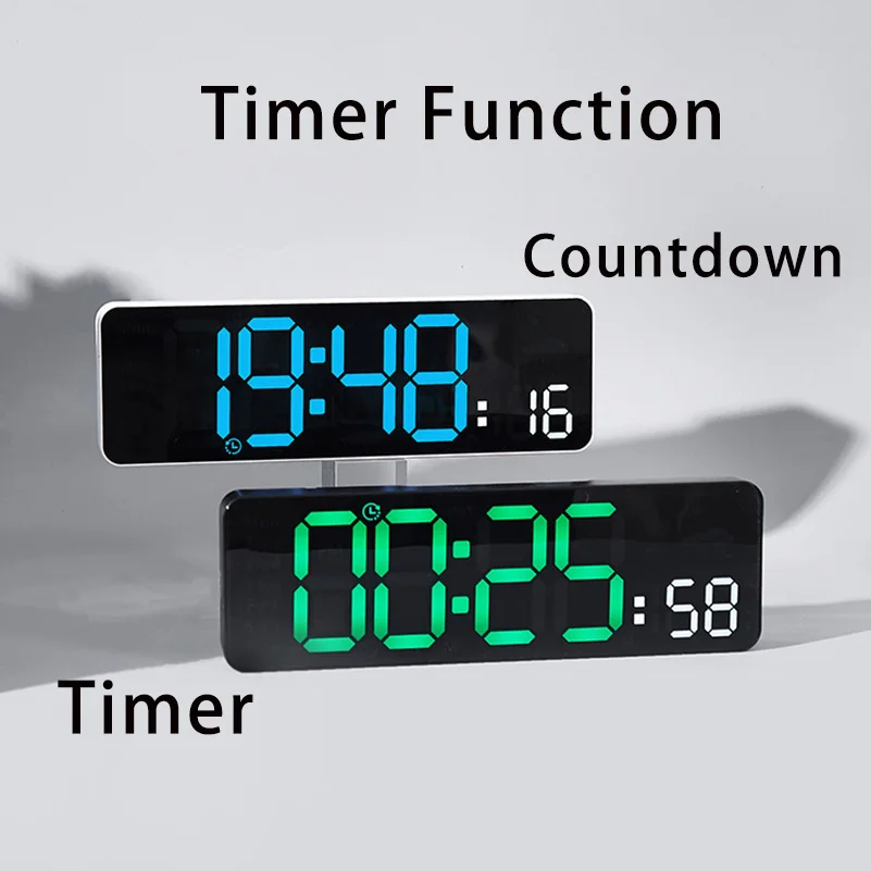 Digital Wall Clock 28cm Digital Wall Clock Larger LED Living Room Alarm Clocks Remote Control Date Week Temperature Clock Dual Alarms Time Clocks digital wall clock