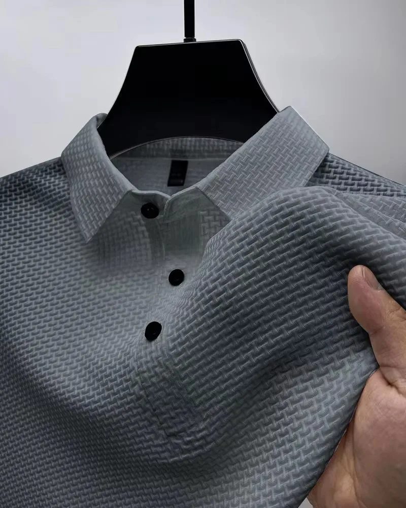 Embroidered High-quality New Men's Short Sleeved T-shirt, Cool and Breathable POLO Shirt, Business Casual, Sweat Absorbing 6