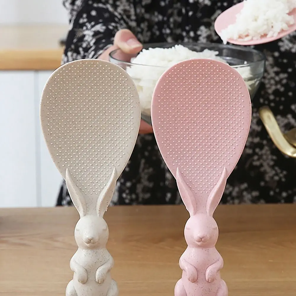 

Plastic Rice Spoon Standing Kitchen Accessories Non-stick Rice Shovel Rabbit Handle Rice Scoop Home Kitchen