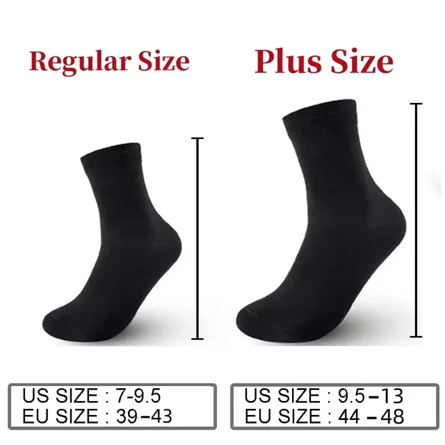 20Pcs/Lot Men's Pure Cotton Socks Plus Size Solid Color Casual Office Business Long Socks Breathable Soft Men's Socks EU39-48 5