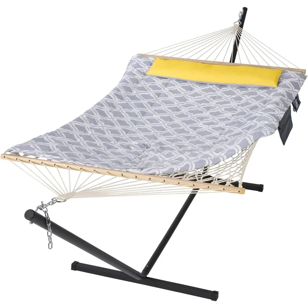 

Portable Hammock for Outside with Stand, Gray Drops, Hammock