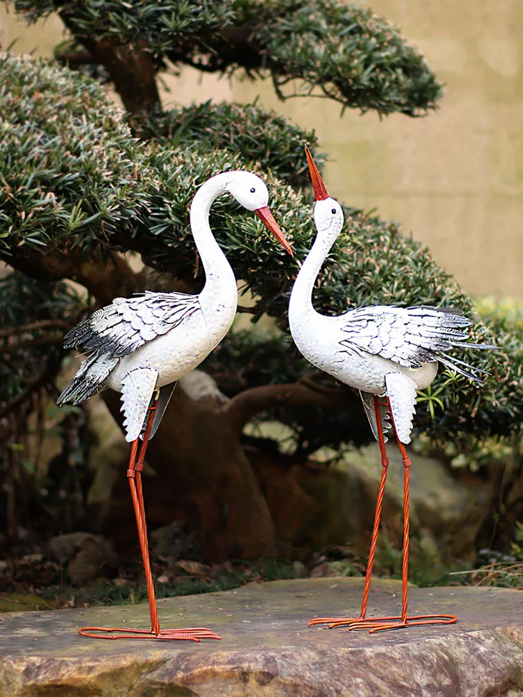 White Crane Birds Statue Sculpture, Art Wedding Decoration Props