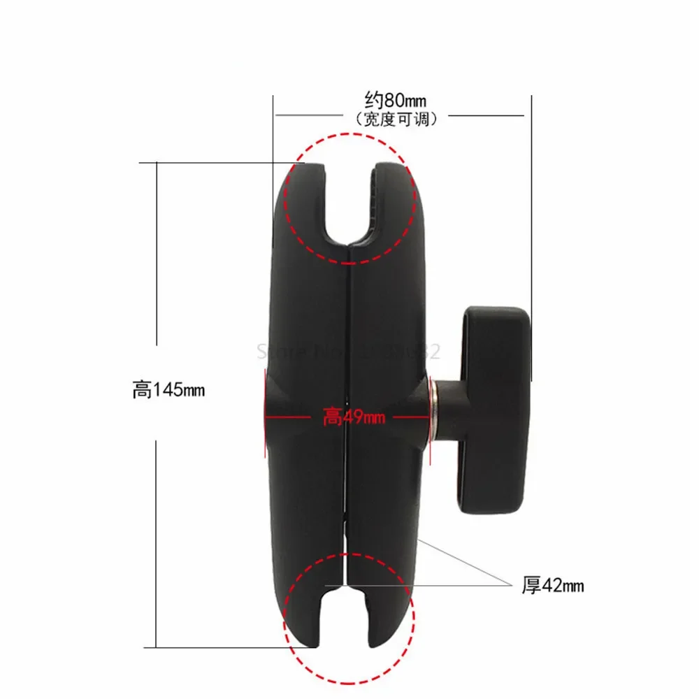 Alumínio Duplo Soquete Braço Montagem Ballhead Bola Base Mount Motocicleta Câmera 15 - Image 5