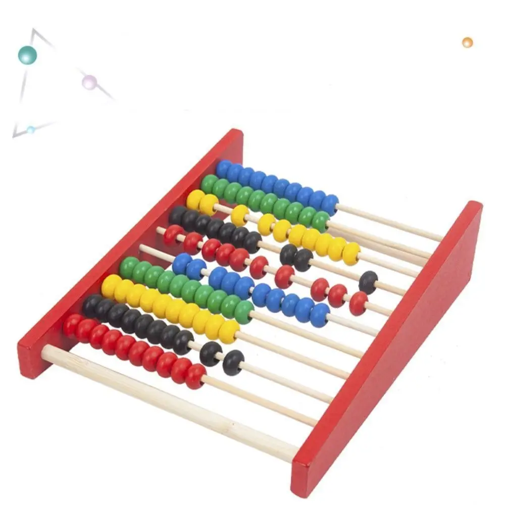 Durable Red Blue Wooden Abacus Educational Intelligence Development Calculation Bead Wooden Hobbies Calculation Rack Kid Toys