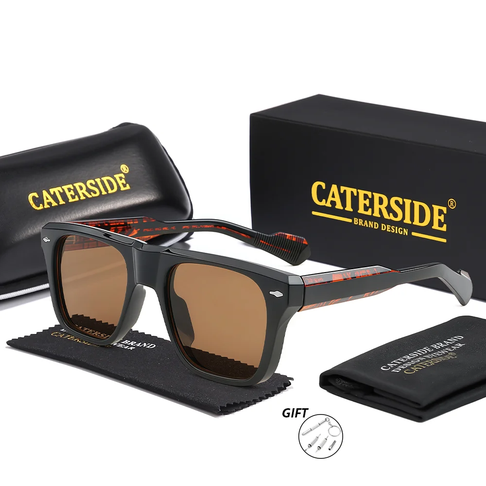 CATERSIDE Herren-Sonnenbrille mit dickem Rahmen, quadratische Gläser, Damen-Brille für Kurzsichtigkeit, Weitsichtigkeit, modische Korrektionsbrille – Detail 7