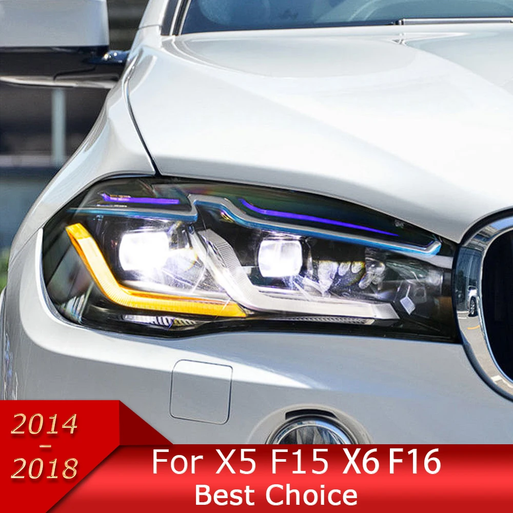 

Car Lights for X5 F15 2014-2018 X6 F16 LED Auto Headlights Assembly Upgrade M5 Competition Bifocal Lens LHD RHD Lamp Accessories